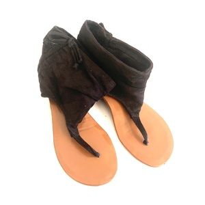 Gladiator Black Fabric Sandals